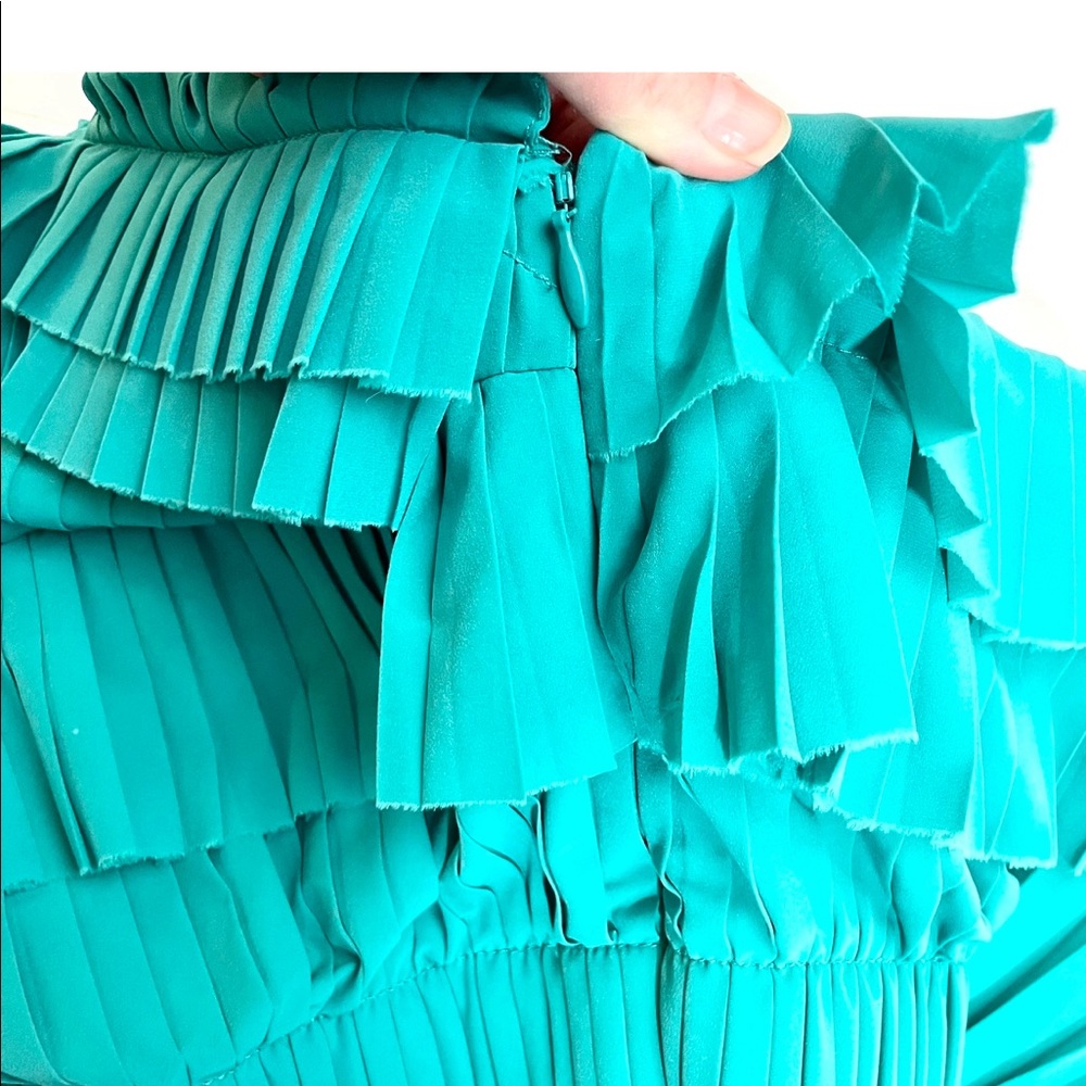 REISS Ruffle Pleated One-Shoulder Dress - Picture 4 of 5